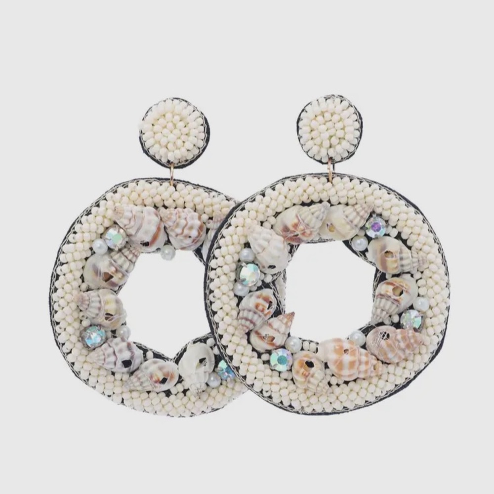 Shell sead bead earrings